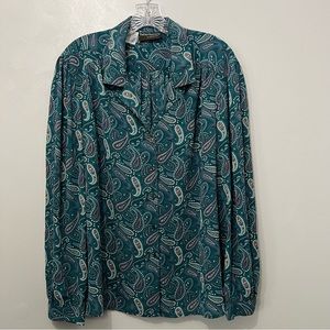 Vintage Haberdashery by Personal Button Down Paisley Blouse | Women’s Size 20